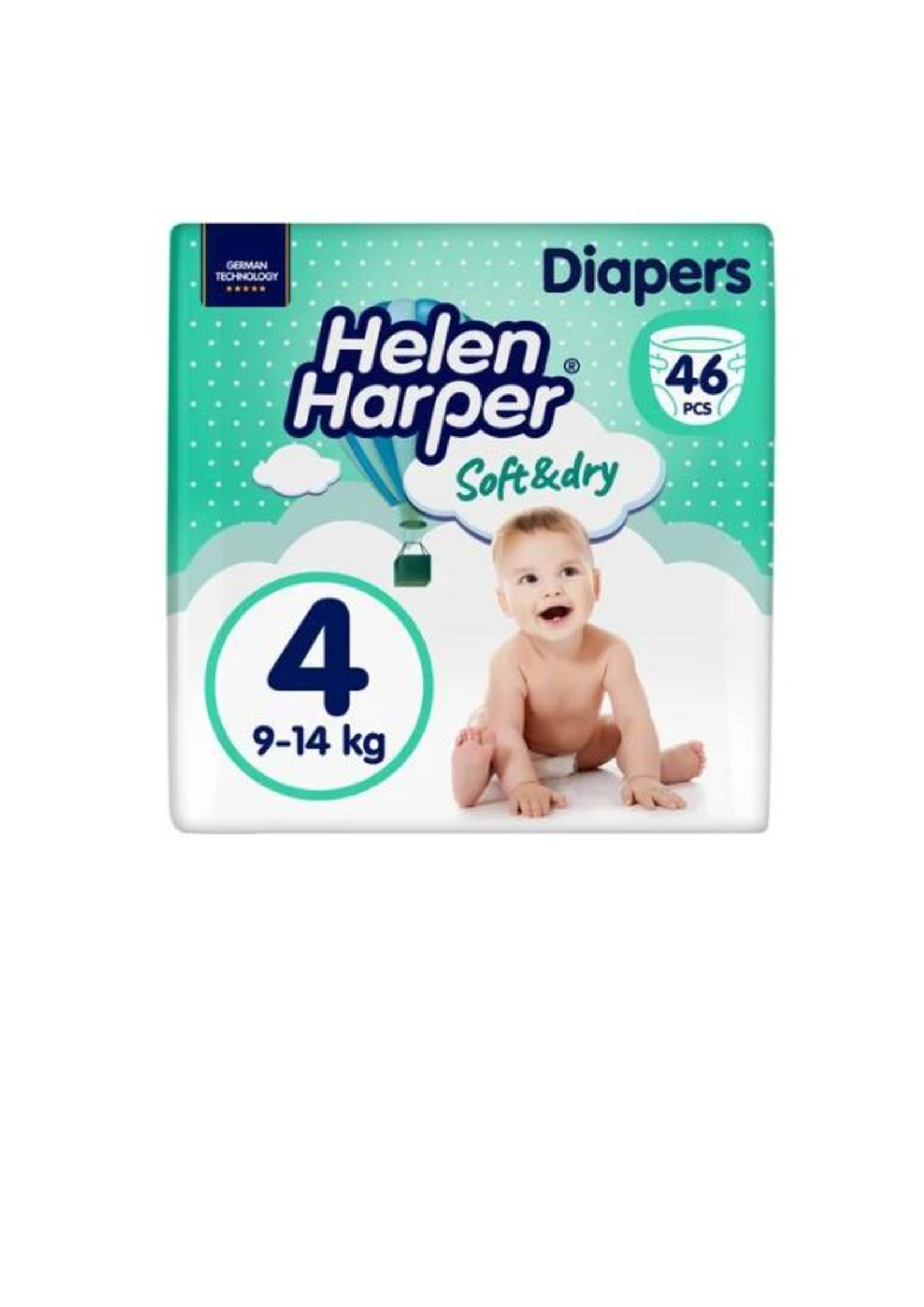 Helen Harper підгузники дитячі Soft&Dry 4 (9-14кг) 46шт Maxi